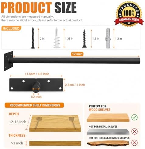 floating shelf brackets, 12 inch hidden shelf brackets shown in use