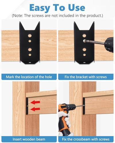 2x4 fence brackets for wood rail,18 gauge, package contents