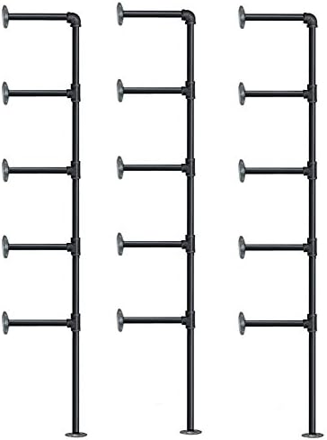 industrial retro wall mount iron pipe shelf,diy open, side view