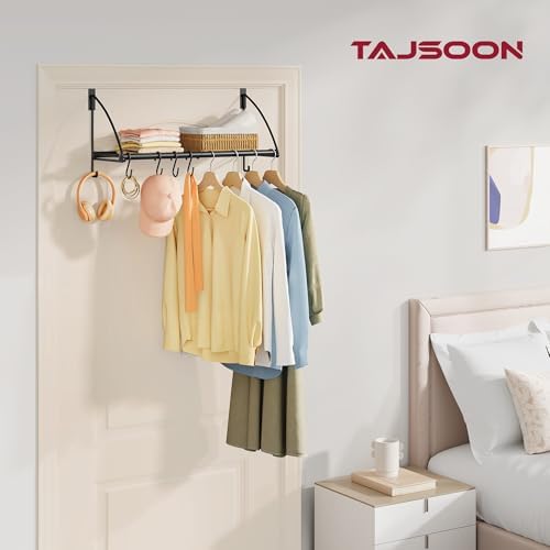 tajsoon 24.2" over the door hooks with storage shown in use