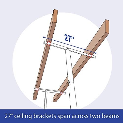 saferacks 4x4 overhead garage storage rack, white, 24"-45" on a desk or shelf