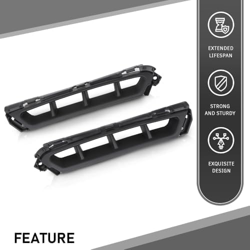 G-PLUS Front Bumper Air Curtain Grille Grill Compatible with Hyundai Elantra 2019-2020 86562F2AA0, 86561F2AA0 ‎Black Left & Right Pair