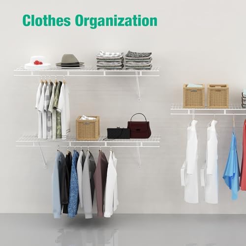 haushof 4 pack closet shelves wall mounted, 4 showing dimensions