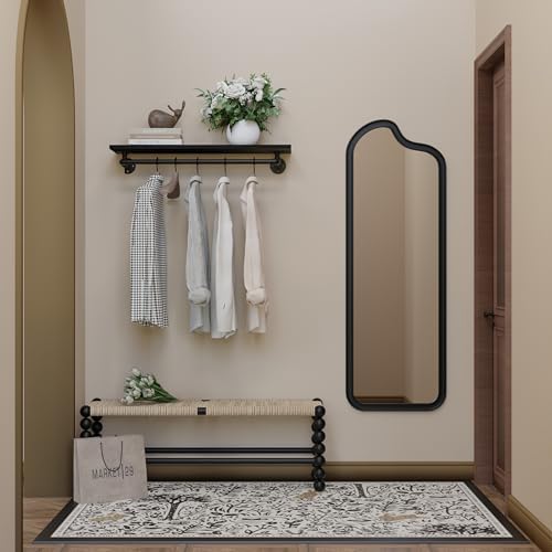 black clothes rack 36in, wall mounted garment rack on a desk or shelf