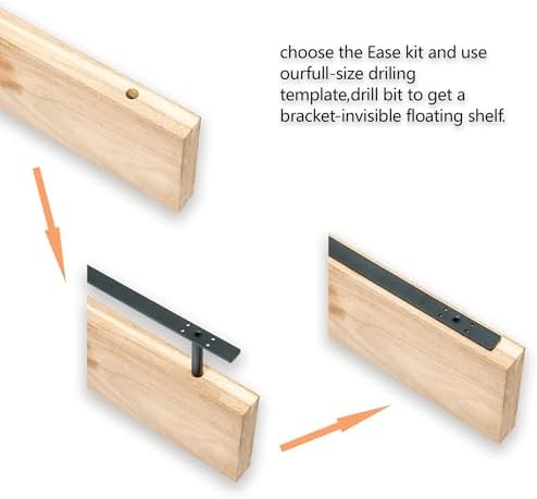 heavy duty floating shelf bracket 38 inch, hidden shown in use