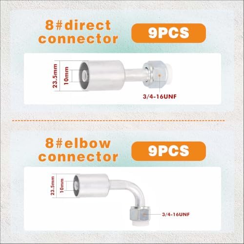 air conditioning hose fitting kit includes #6#8#10 ac, side view