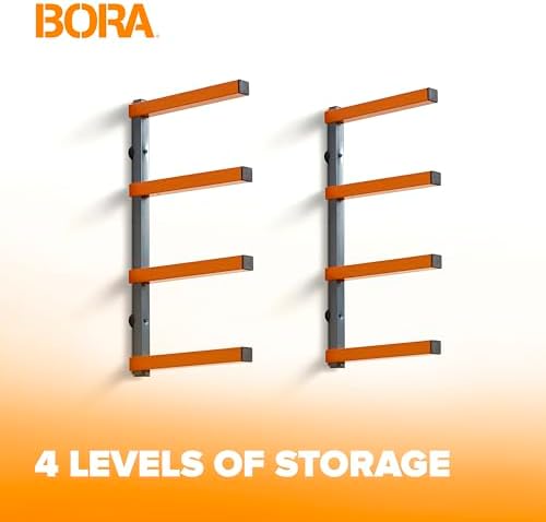 bora wood rack 4-level heavy duty lumber storage, close-up detail