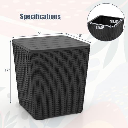 tangkula 11.5 gallon water-proof deck box with removable, package contents