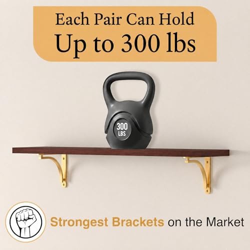 classic brass heavy duty shelf brackets 10 inch, package contents