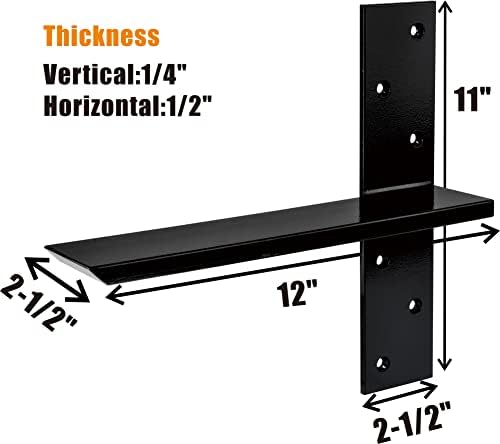 （2-pack） free hanging t shelf bracket, solid heavy, close-up detail
