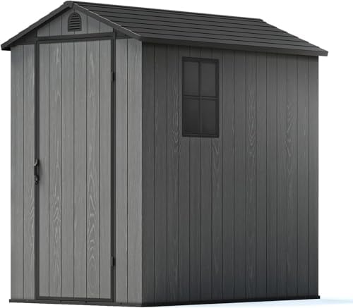 patiowell 4x6 ft resin storage shed with floor, view 9