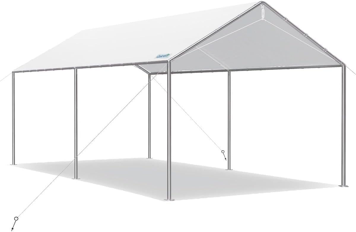 quictent 10x15 ft heavy duty car canopy galvanized, main product view