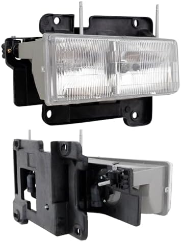 EPIC LIGHTING OE Spec-B Replacement Halogen Headlights Signal Lights Side Markers Black Trim Compatible with CHEVROLET 94-00 BLAZER TAHOE 94-02 C/K TRUCK 94-99 SUBURBAN - 8-Piece Combo