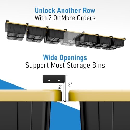 usa based overhead garage storage rack, connectable heavy, close-up detail