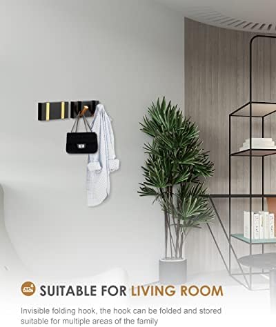 ，waterproof black gold wall hooks，foldable towel hooks for, view 9