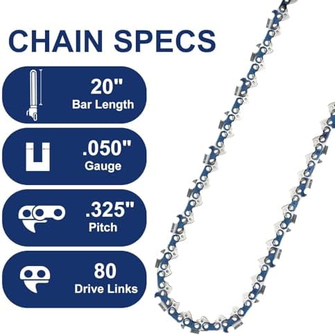 20 inch chainsaw chain.325".050" 80dl fit husqvarna 450 shown in use