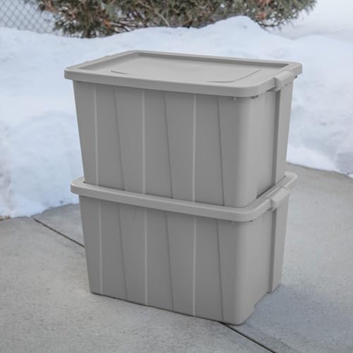 sterilite latching tuff1 tote containers w/lids, 30 gallon, side view