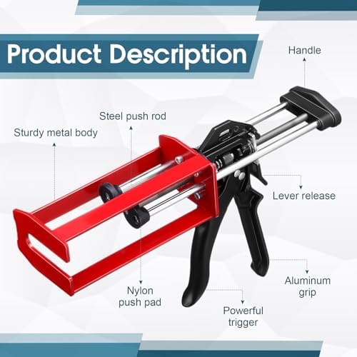 relaxweex 1 pcs epoxy gun dual component caulking showing dimensions