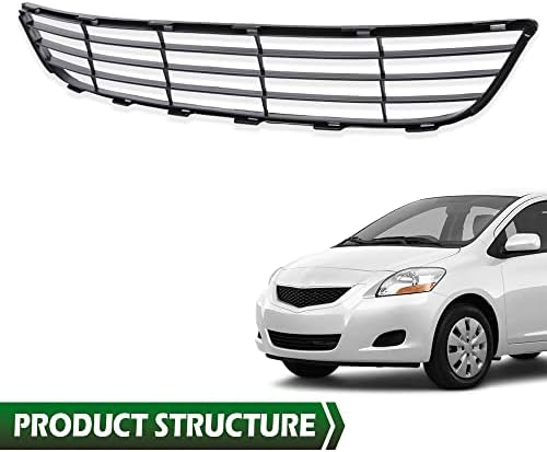 GRAND ORANGE Front Bumper Grille Compatible with Toyota Yaris Sedan 2007-2008 (4 door model) 5311252240 TO1036108