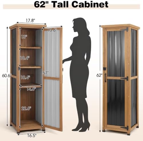 62" h tall narrow outdoor storage cabinet with, package contents
