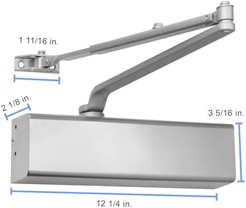 lawrence heavy duty door closer commercial grade 1, front angle view