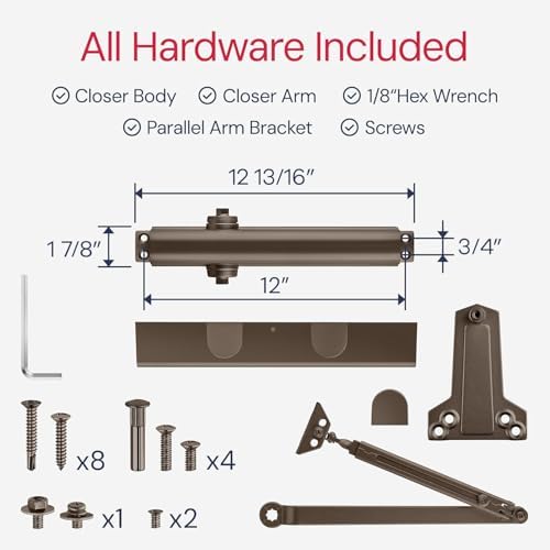 lawrence heavy duty door closer commercial grade 1, package contents