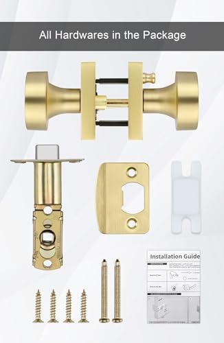 goldenwarm brushed gold door knobs interior, gold privacy, view 9