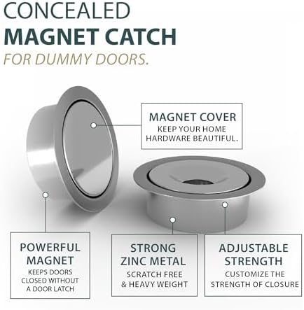 mega handles concealed magnetic door catch for dummy, side view
