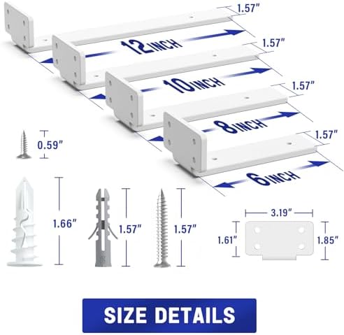 goovilla shelf bracket, floating shelf brackets 8 inch, side view