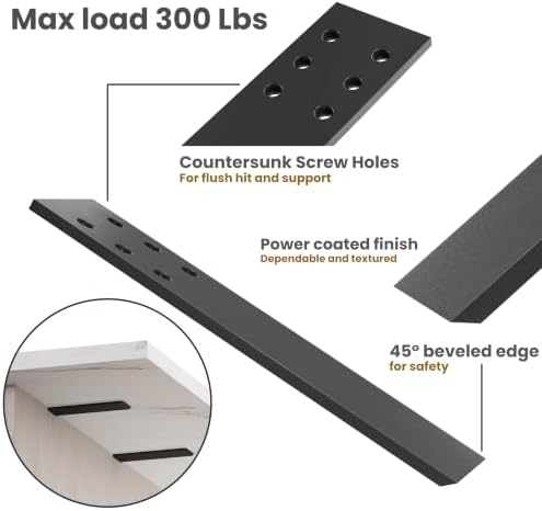 batoda 10" countertop support brackets (4pcs), steel knee, close-up detail