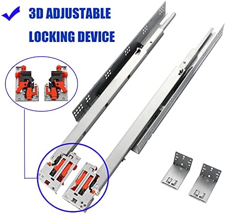 6 pairs 21 inch undermount soft close drawer, close-up detail
