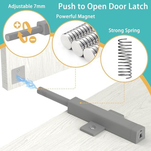 cabinet push open hardware, jiayi strong spring magnetic shown in use
