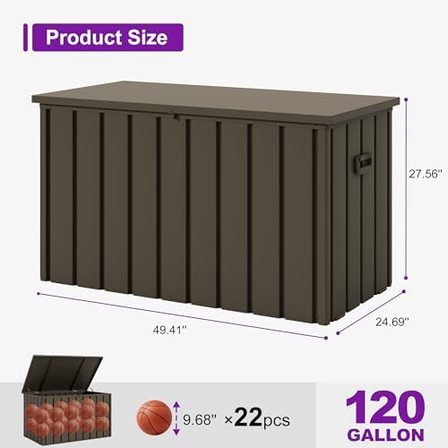 purple leaf outdoor deck box 120 gallon, waterproof, view 9
