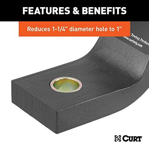 CURT 21200 Trailer Hitch Ball Hole Reducer Bushing, Reduces 1-1/4-Inch Diameter to 1-Inch Stem