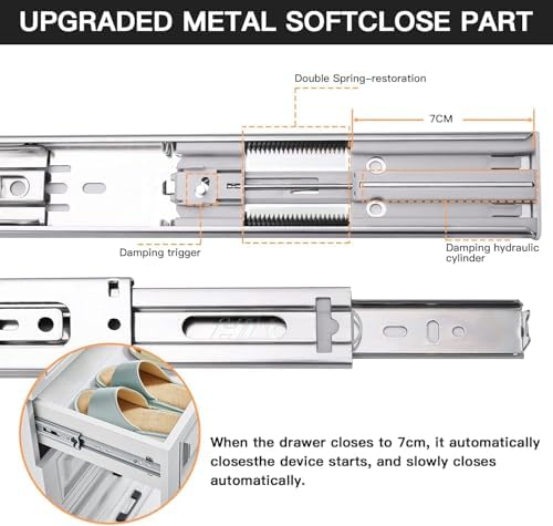 10 inch soft self close drawer slides 6, close-up detail