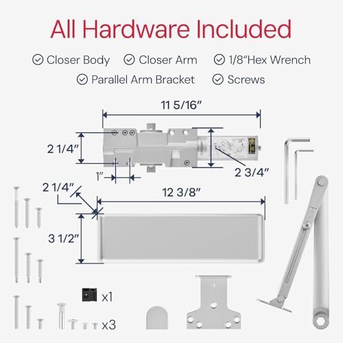 lawrence extra heavy duty door closer commercial grade, package contents