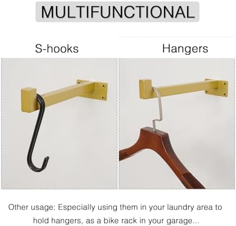 ovov 6 pack 10 inch gold shelf brackets showing dimensions