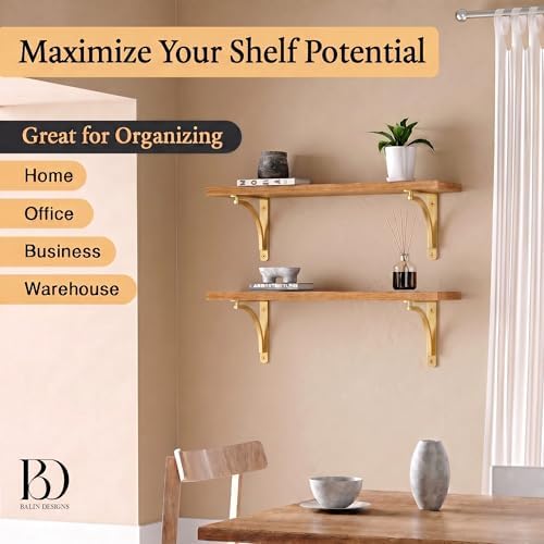 classic brass heavy duty shelf brackets 10 inch showing dimensions