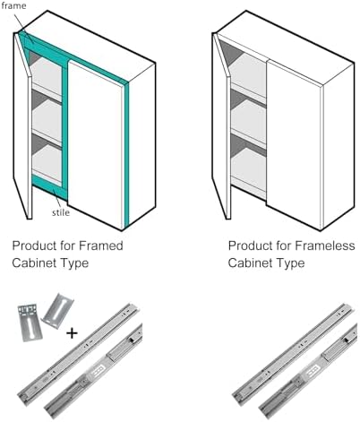 lontan 10 pairs soft close drawer slides 18 on a desk or shelf