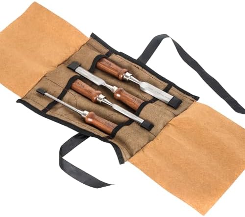 4-piece wood chisel set for woodworking, sharp cr-v on a desk or shelf
