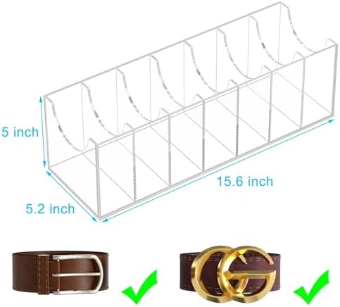 niubee belt organizer for closet, acrylic belt box, close-up detail