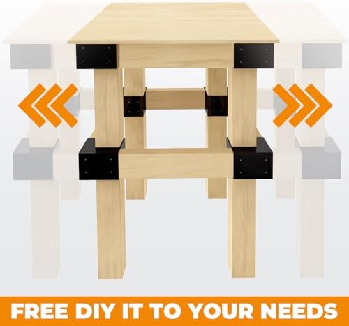 workbench brackets kit 8 pcs, 3-way right angle on a desk or shelf