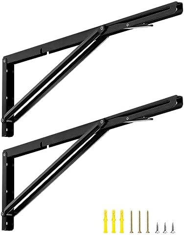 qwork 24" heavy duty folding shelf brackets for, package contents