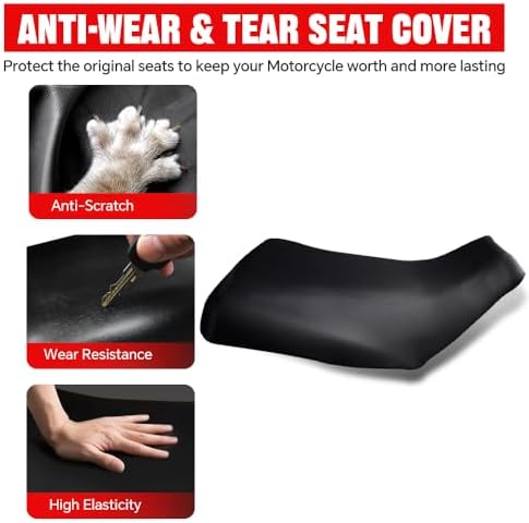 CHEDA Seat Cover Fit Honda Foreman 400-450 1997-2004, Black | Waterproof Leather, Without Console Lid