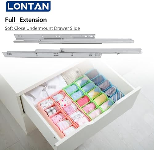 lontan 21 inch undermount soft close drawer slides, package contents