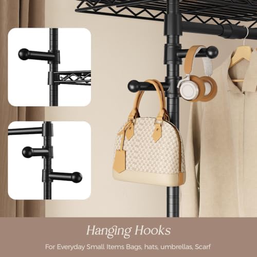 closet organizers and storage, 3-row heavy duty garment, side view
