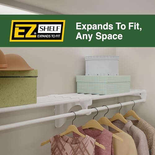ez shelf - closet shelf with hanging rod, package contents