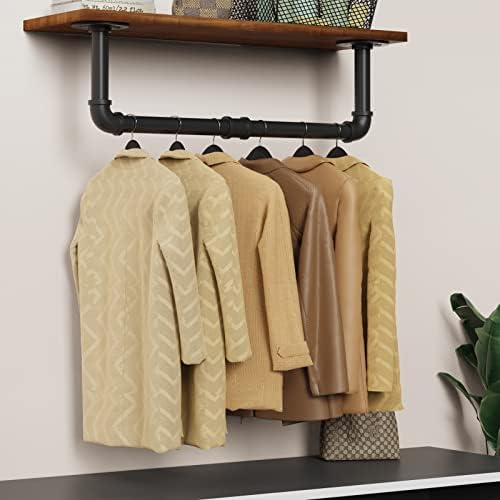 wall mounted clothes rack 24in, industrial pipe wall on a desk or shelf