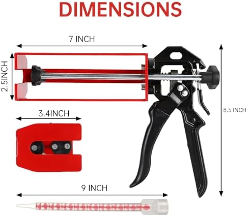 dual caulking gun,epoxy gun for 200 ml(6.75 fl, close-up detail
