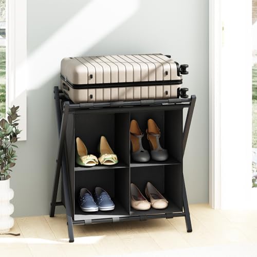 aboxoo luggage rack with storage, guest room folding, view 9